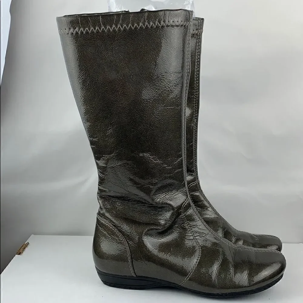 Kenneth Cole Graphite Paten Book-a-licious boots